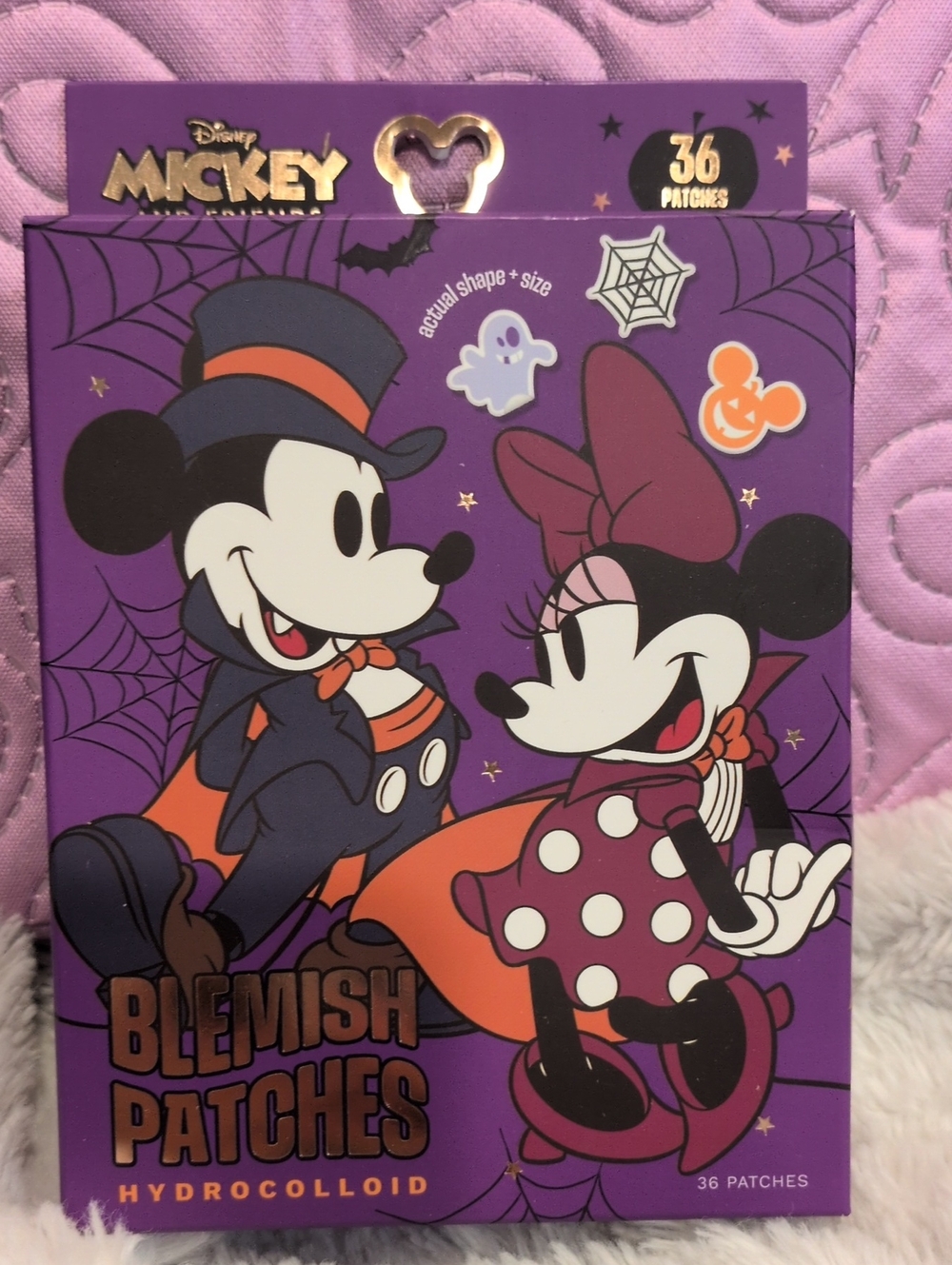 Disney Mickey & Minnie Halloween Purple and Orange Blemish Patches - 36 Pack